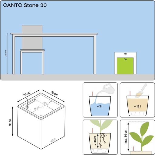 Lechuza Vaso - CANTO Stone Low 30