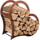 Prima terra Heart Firewood Shelf - Rust patina