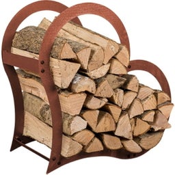 Prima terra Heart Firewood Shelf - Rust patina