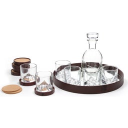 The Peaks Whisky Glasses with Decanter, 15-Piece Luxury Set - 1 set