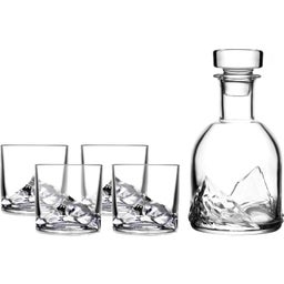 Bicchieri da Whisky Everest con Bottiglia - Set di 5 Pezzi - 1 set