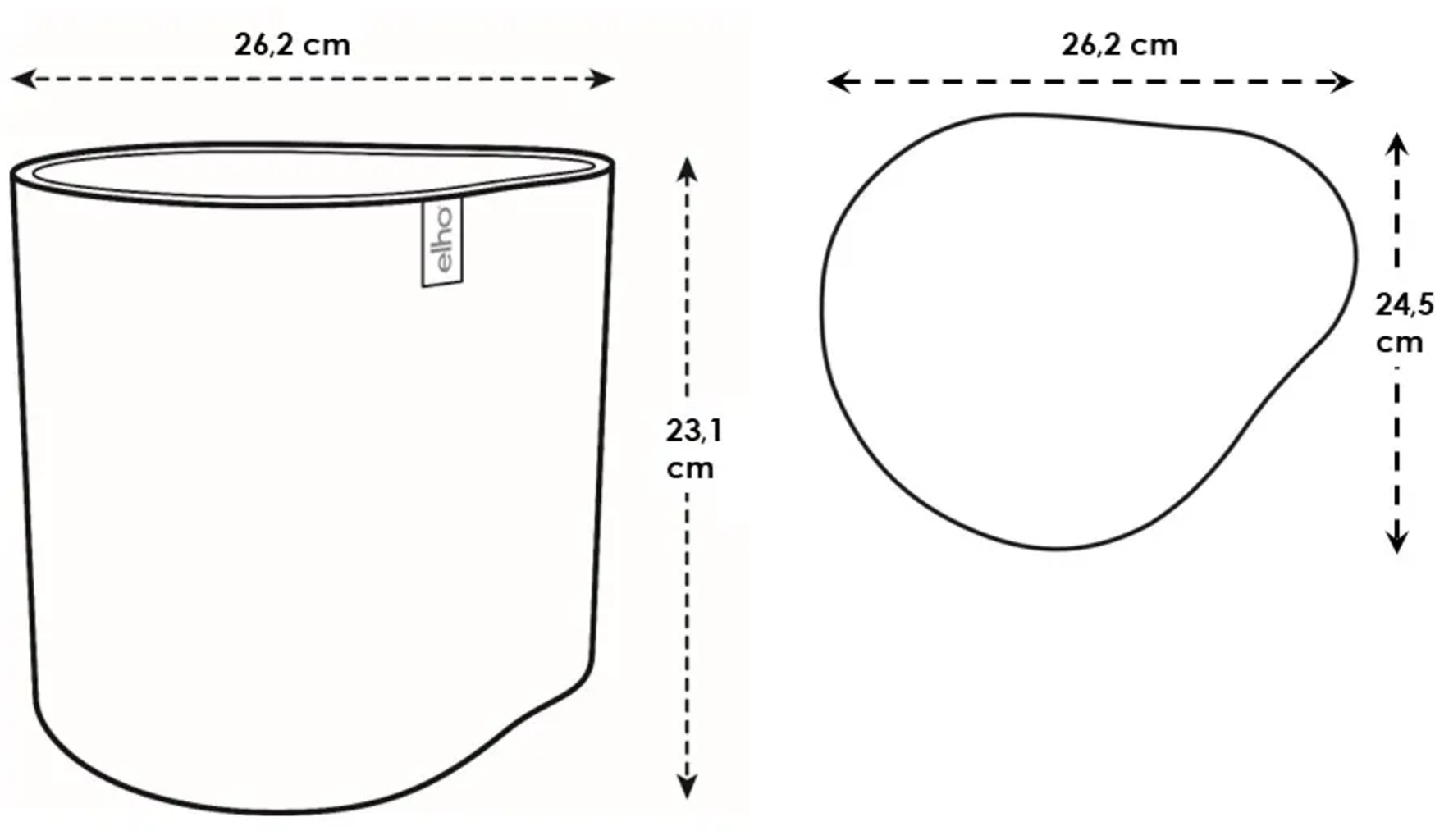 elho Pflanztopf eden, 25 cm - leinenweiß