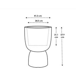 elho Pflanzgefäß amber coupe round 41cm - leinenweiß
