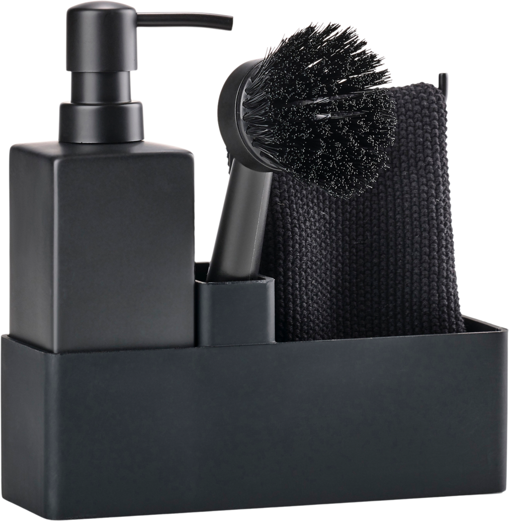 Zone Denmark Dishwashing Set with Cleaning Cloth - Black