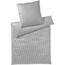 Hamburger Stripes Mako Satin Duvet Cover, grey-white - 135/140 x 200 cm