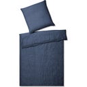 elegante Breezee Half-Linen Duvet Cover, marine - 135/140 x 200 cm