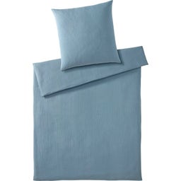 elegante Smooth Muslin Duvet Cover, Smoke Blue - 135/140 x 200 cm