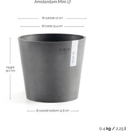 Ecopots Amsterdam - Grey  - Ø 17 cm, height 15 cm