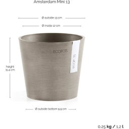 Ecopots Amsterdam - Taupe - Ø 13 cm, height 11.4 cm