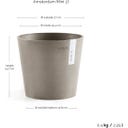 Ecopots Amsterdam Topf - taupe - Ø 17 cm, Höhe 15 cm