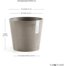 Ecopots Amsterdam Topf - taupe - Ø 17 cm, Höhe 15 cm