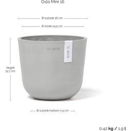 Ecopots Oslo Mini Topf weißgrau - Ø 16 cm, Höhe 13 cm