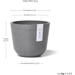 Ecopots Oslo Mini - Grey  - Ø 11.5 cm, height 10 cm