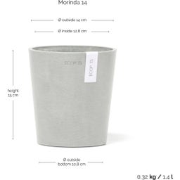 Ecopots Morinda - White Grey  - Ø 13 cm, height 16 cm