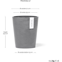 Ecopots Morinda - Grey - Ø 17 cm, H 19,5 cm