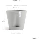 Ecopots Venice 2 White Grey  - Ø 20 cm, height 17.5 cm