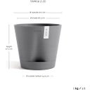 Ecopots Venice 2 - Grey  - Ø 20 cm, height 17.5 cm