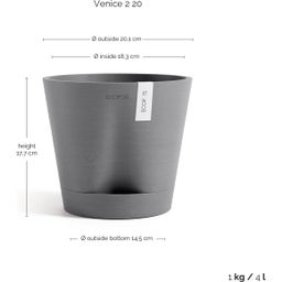 Ecopots Venice 2 - Grey  - Ø 20 cm, height 17.5 cm