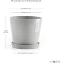 Ecopots Amsterdam Blanc-Gris + Réservoir d'Eau - Ø 20 cm, hauteur 17,5 cm