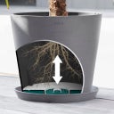 Ecopots Amsterdam Blanc-Gris + Réservoir d'Eau - Ø 20 cm, hauteur 17,5 cm