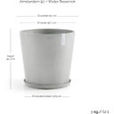 Ecopots Amsterdam Water Reservoir - White Grey - Ø 50 cm, H 44 cm