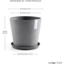 Amsterdam Blomkruka med Vattenbehållare - grå - Ø 30 cm, höjd 26,3 cm