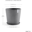 Ecopots Pot Amsterdam Gris + Réservoir d'Eau - Ø 50 cm, hauteur 44 cm