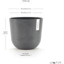 Ecopots Oslo - Grey  - Ø 25 cm, height 21.8 cm