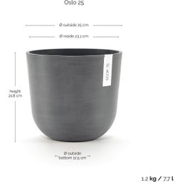 Ecopots Oslo - Grey  - Ø 25 cm, height 21.8 cm