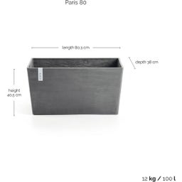 Ecopots Paris - Grey  - L 80 x D 42 x H 38 cm (100 litres)