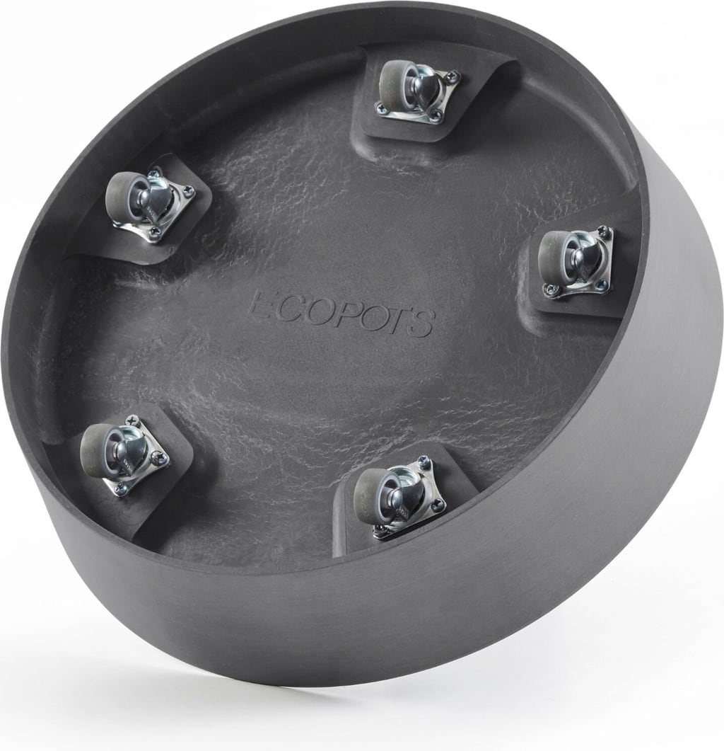 Ecopots Untersetzer Wheels grau - ∅ 28,70, Höhe 8,30 cm