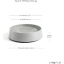 Ecopots Wheels Oslo Coaster - White Grey  - ∅ 28.90, height 8.5 cm