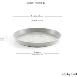 Ecopots Untersetzer Rund weißgrau - ∅ 28,9, Höhe 3 cm