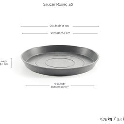 Ecopots Underlägg / Fat Rund grå - ∅ 37, höjd 3,8 cm