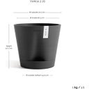 Ecopots Venedig 2 Växtkruka Mörkgrå - Ø 20 cm, höjd 17,5 cm