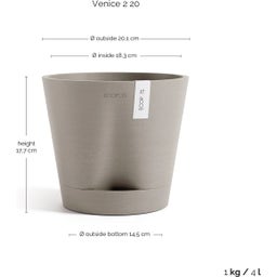 Ecopots Pot Venice 2 taupe - Ø 20 cm, höjd 17,7 cm