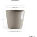 Ecopots Amsterdam Planter - Taupe - Ø 20 cm, Height 17.1 cm