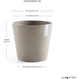 Ecopots Amsterdam Planter - Taupe - Ø 40 cm, Height 34.5 cm