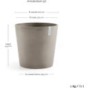 Ecopots Topf Amsterdam taupe - Ø 50 cm, Höhe 43,50 cm