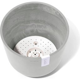 Ecopots Oslo Blanc Gris + Réservoir d'Eau - Ø 25 cm, Höhe 21,80 cm