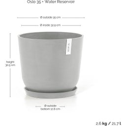 Ecopots Topf Oslo mit Wasserreservoir weißgrau - Ø 35 cm, Höhe 30,50 cm