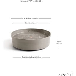 Ecopots Wheels Coaster - Taupe - Ø 28.8 cm, H 8.2 cm