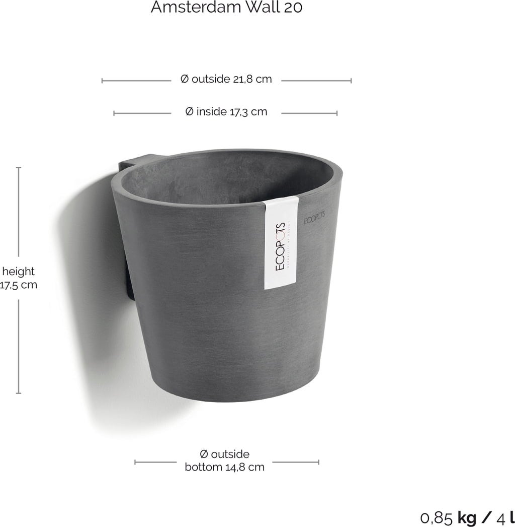 Ecopots Amsterdam Wandblumentopf 