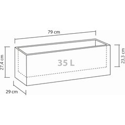 Scheurich C-Cube Long Planter - Stony Grey - 80