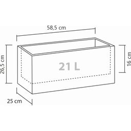 Cvetlično korito C-Cube Long - Stony Grey - 60