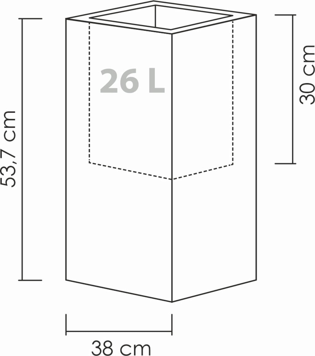 Cvetlično korito C-Cube High - Stony Grey - H 54