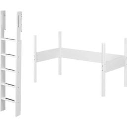 WHITE Senkrechte Leiter und Pfostengestell für Hochbetten 90x190 cm - weiß