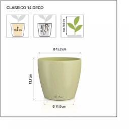 Lechuza CLASSICO Color 14 DECO Planter - lime tree