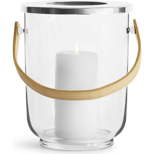sagaform Nature Glass Lantern with Wooden Handle - 1 item