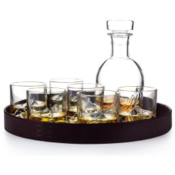 The Peaks Whisky Glasses with Decanter, 15-Piece Luxury Set - 1 set